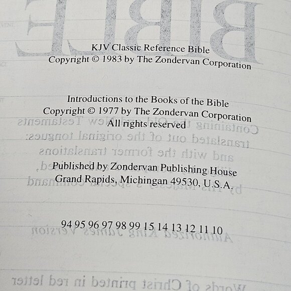 Zondervan Classic Reference Bible King James Version KJV Burgundy Leather Boxed - Picture 11 of 12